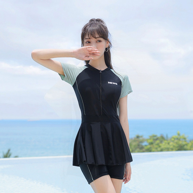 Đồ bơi nữ kín đáo quần ngố đi biển phong cách Hàn Quốc