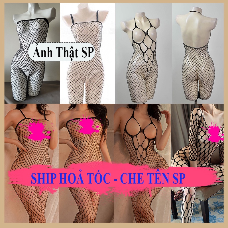 Đồ ngủ lưới xuyên thấu sexy bodystocking bộ ngủ lưới liền thân B87M13339