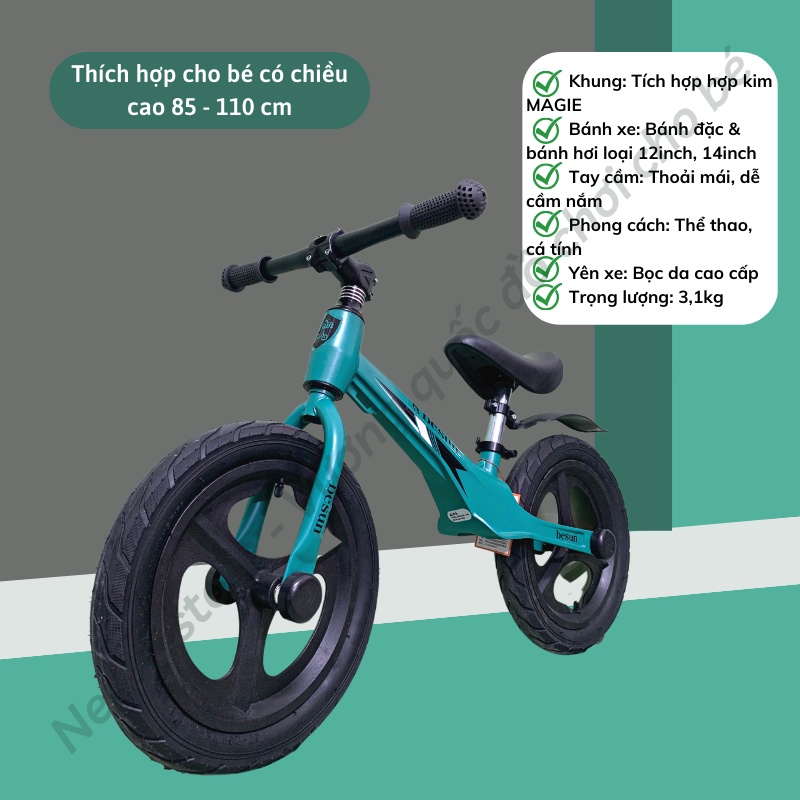 Xe chòi chân BESUN cho bé từ 2 - 6 tuổi tập thăng bằng khung MAGIE cao cấp