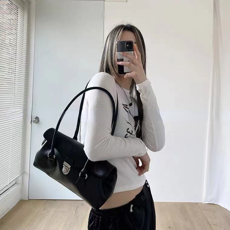 Túi đeo vai tote YADOU da màu tối có khóa cài phong cách Hàn Quốc thời trang chất lượng cao dành cho nữ