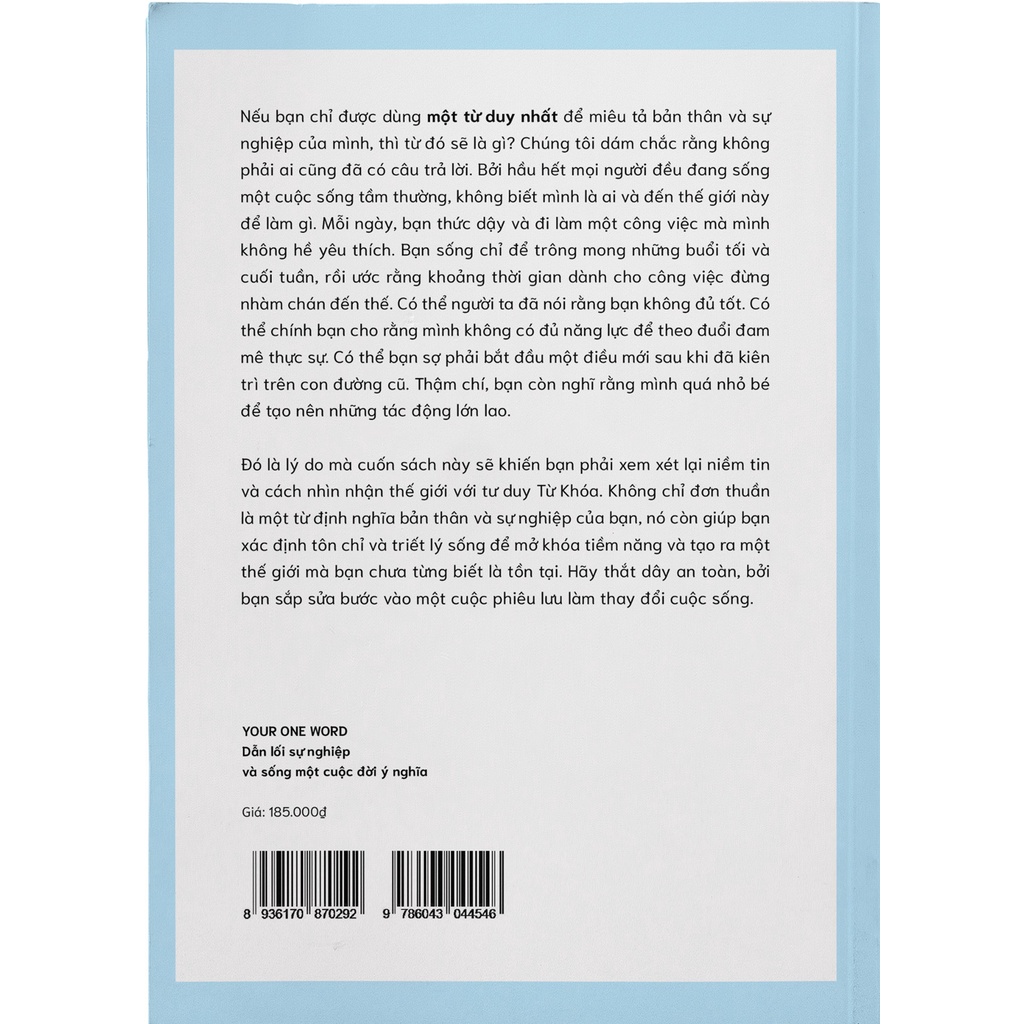 Sách - Your One Word - Dẫn Lối Sự Nghiệp Và Sống Một Cuộc Đời Ý Nghĩa