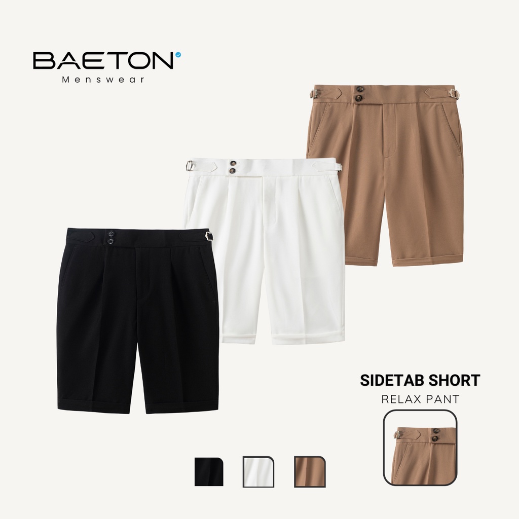 Quần tây âu nam SIDE TAB SHORT cao cấp chất vải mịn thương hiệu BAETON - N05