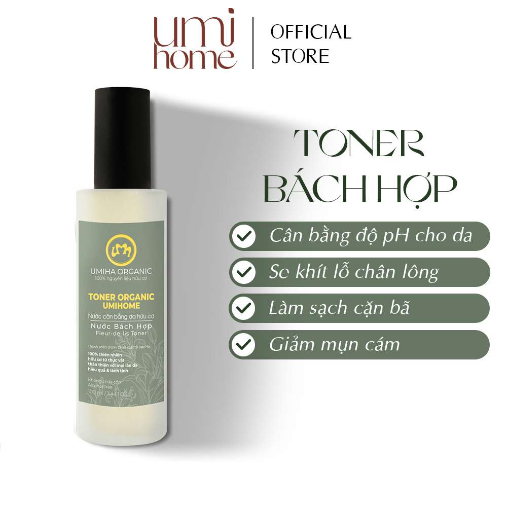 Toner Bách Hợp hữu cơ UMIHOME 50/100ml nước cân bằng dưỡng ẩm cho da