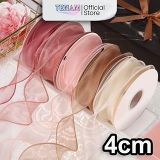 Cuộn Ruy Băng Voan Viền Sóng Đuôi Cá 4cm - Không Lõi Dài 9M Làm Nơ, Trang Trí Hoa, Bánh Sinh Nhật