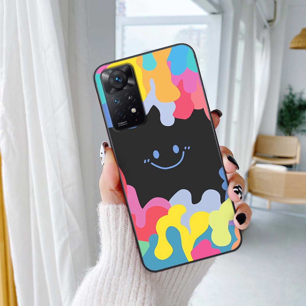 Ốp lưng Xiaomi Redmi Note 11 4G / Note 11S /Note 11 Pro 5G hình gấu bearbrick, smile thời trang, ốp lưng rẻ bền đẹp