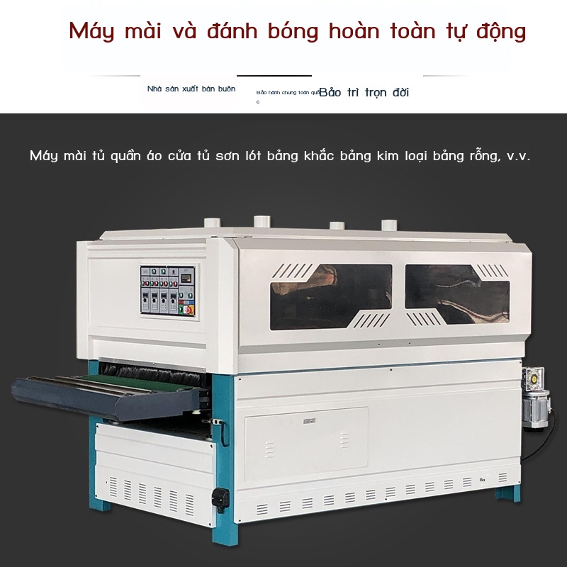Máy móc chế biến gỗ mài khắc râu trắng phôi cửa đánh bóng bảng đặc bề mặt chà nhám