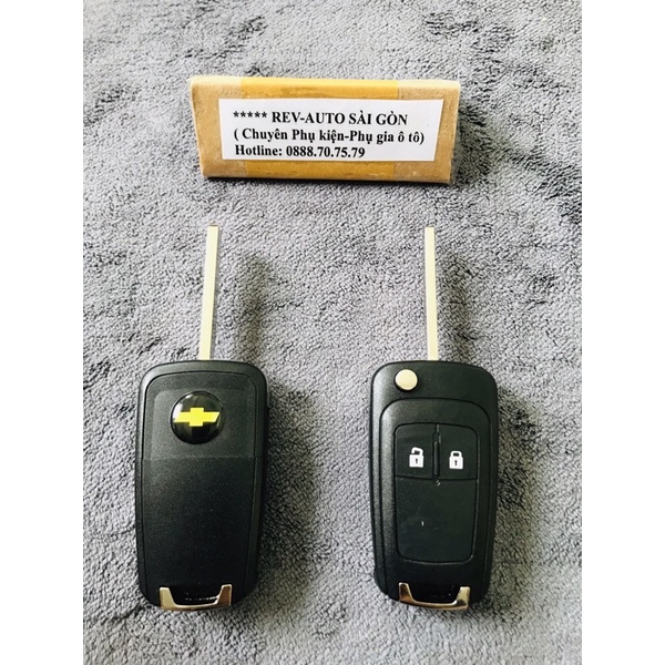 Vỏ chìa khoá ô tô Chevrolet 2 nút bấm(Quà tặng), Cruze-Lacetti-Aveo-Colorado-Spark