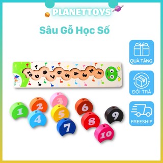 Bảng Xâu Dây Hình Con Sâu Ngộ Nghĩnh Kết Hợp Học Số Đếm Cho Bé Từ 2-4 Tuổi