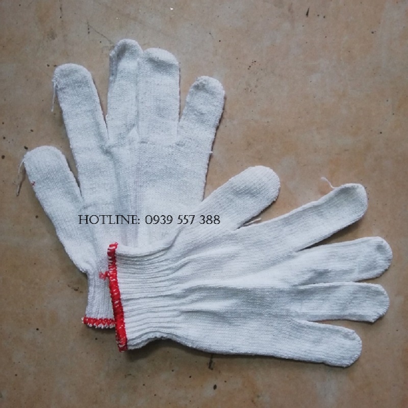 Combo 10 đôi găng tay sợi len trắng , găng tay bảo hộ lao động