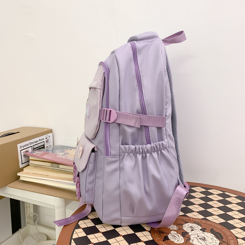 Balo đi học PRETTYZYS sức chứa lớn 15.6 inch thời trang Hàn Quốc 2023 trẻ trung cho nữ