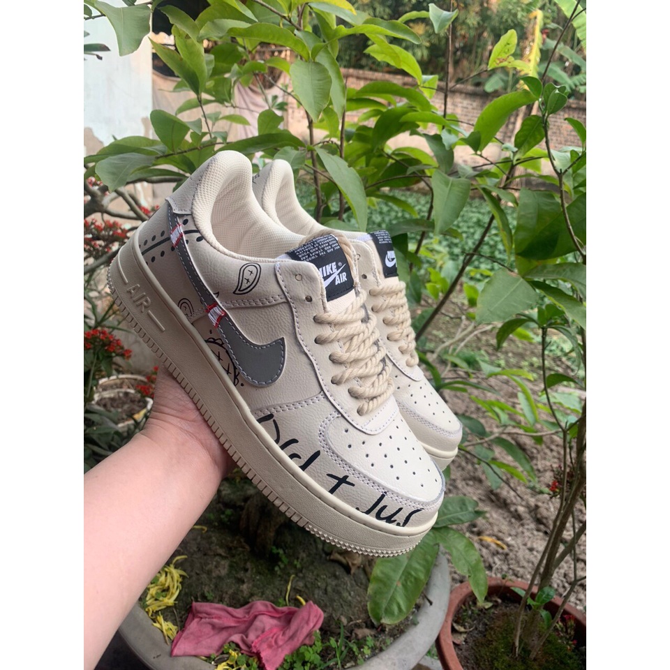 Giày Sneaker Air Force 1 JUST DID , Giày AF1 Just Did Be Vệt Xám Dây Thừng Hàng Cao Cấp Full Box