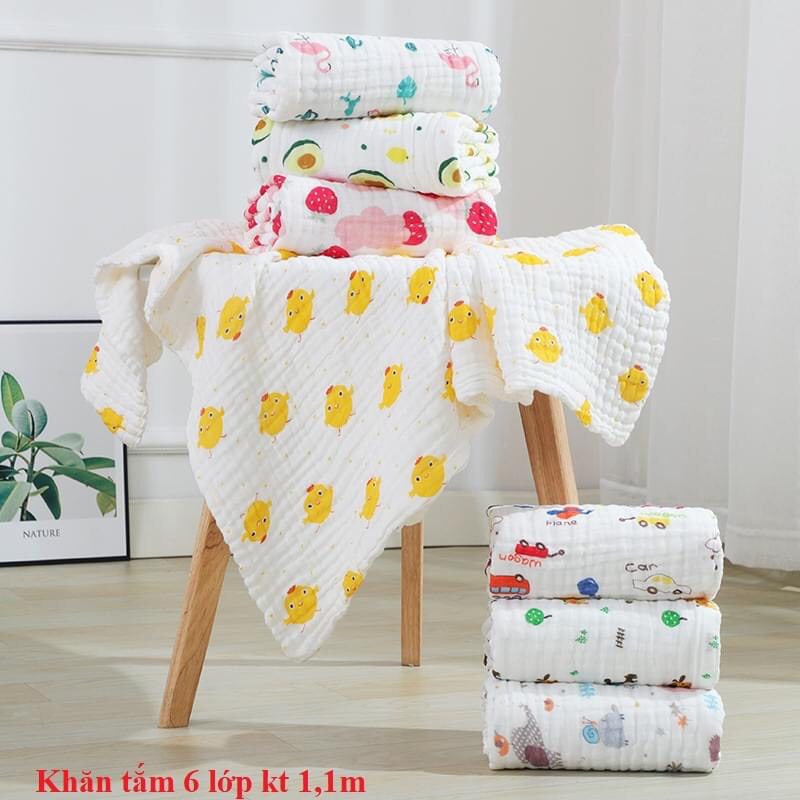 Khăn tắm xô nhăn 6l siêu mềm siêu thấm hút