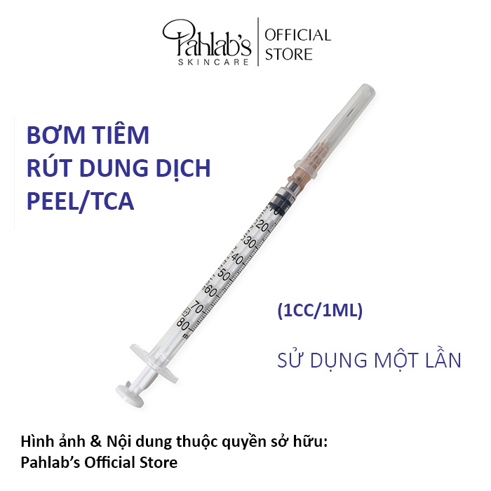 Bơm tiêm rút dung dịch Peel da/TCA 1cc/1ml dùng một lần