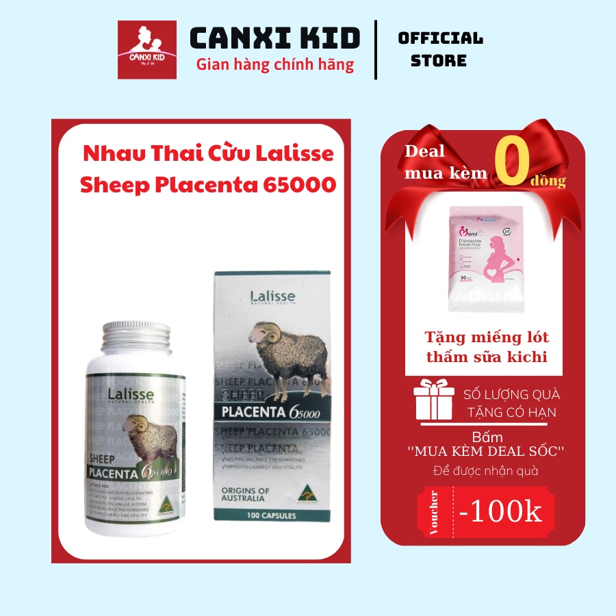 Nhau thai cừu Lalisse Sheep Placenta 65000 hộp 30v và 100V - Canxi Kids