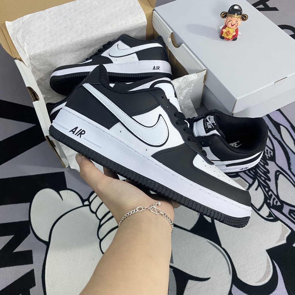 Giày Sneaker AF.1 T.U Big.Bang Dây Thừng- Af Panda Đen Trắng Hot 2023, Giày Thể Thao AF Thừng - Af Panda Móc Trắng Sc