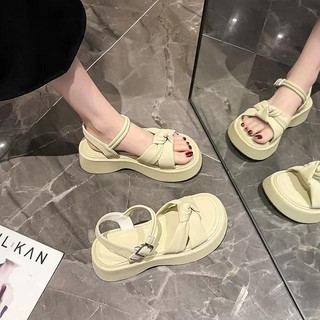 (Hàng Qc FullBox) Sandal nữ quai chéo Thắt Nơ chất Da Cao cấp Cendy