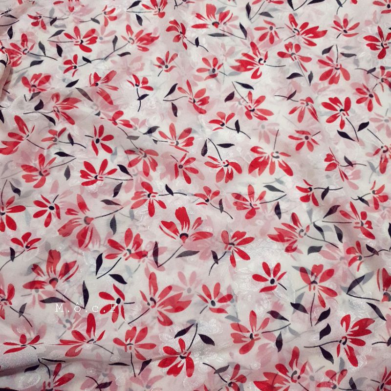 Vải Tơ ý hoa ép