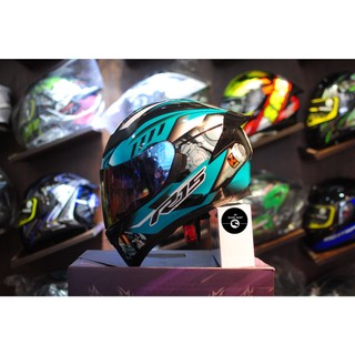 Mũ bảo hiểm Fullface Royal M138 Yamaha R15 xanh ngọc