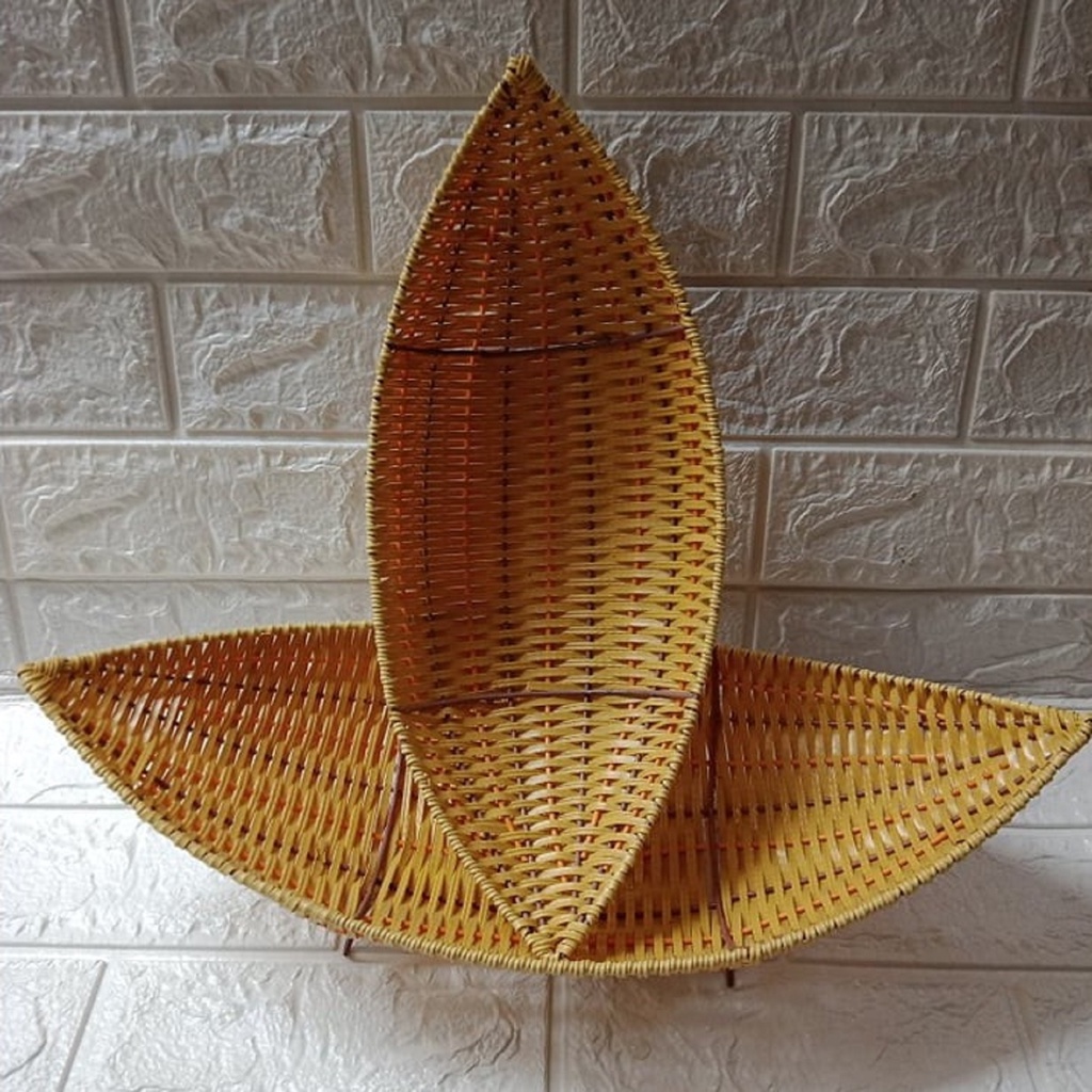 Thuyền đựng hoa quả bàn ăn đan giả mây - Đơn giản mà Sang Trọng