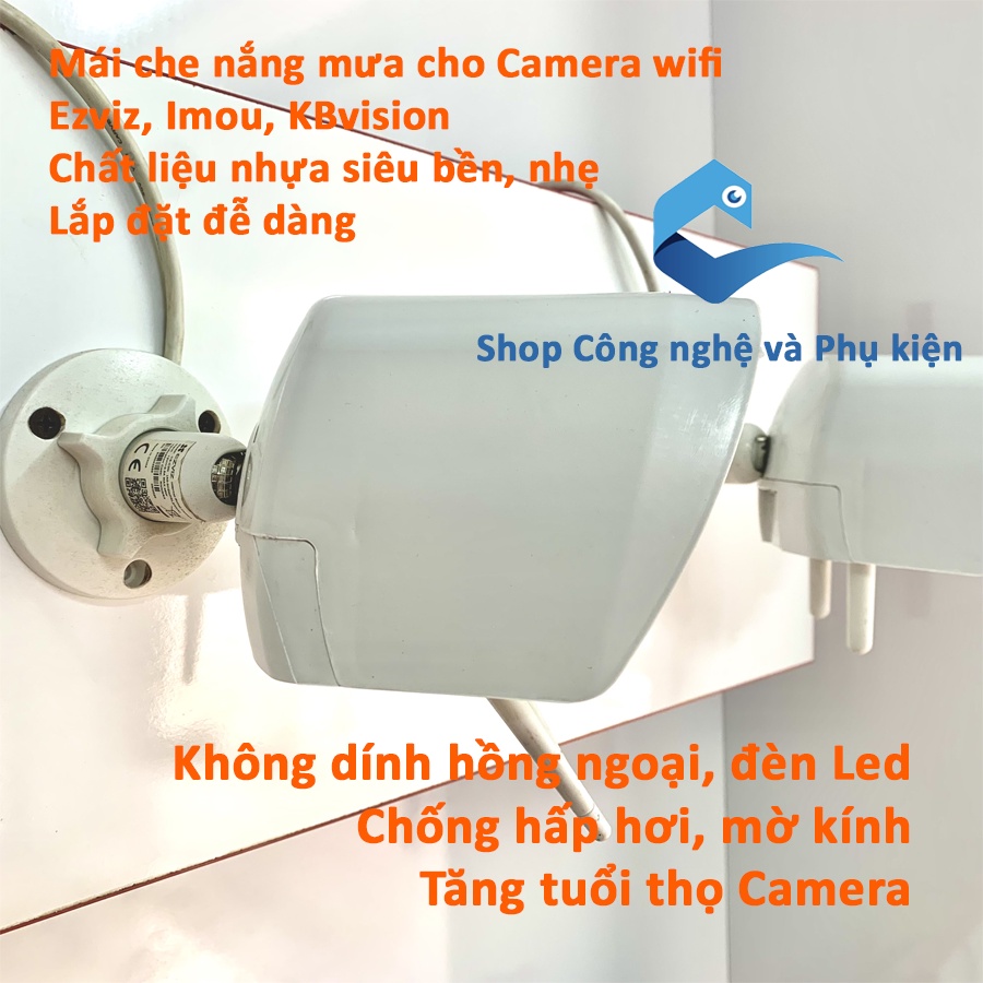 Mái che mưa che nắng chống nước bằng nhựa abs độ bền cao cho camera wifi ngoài trời Ezviz Imou KBvison