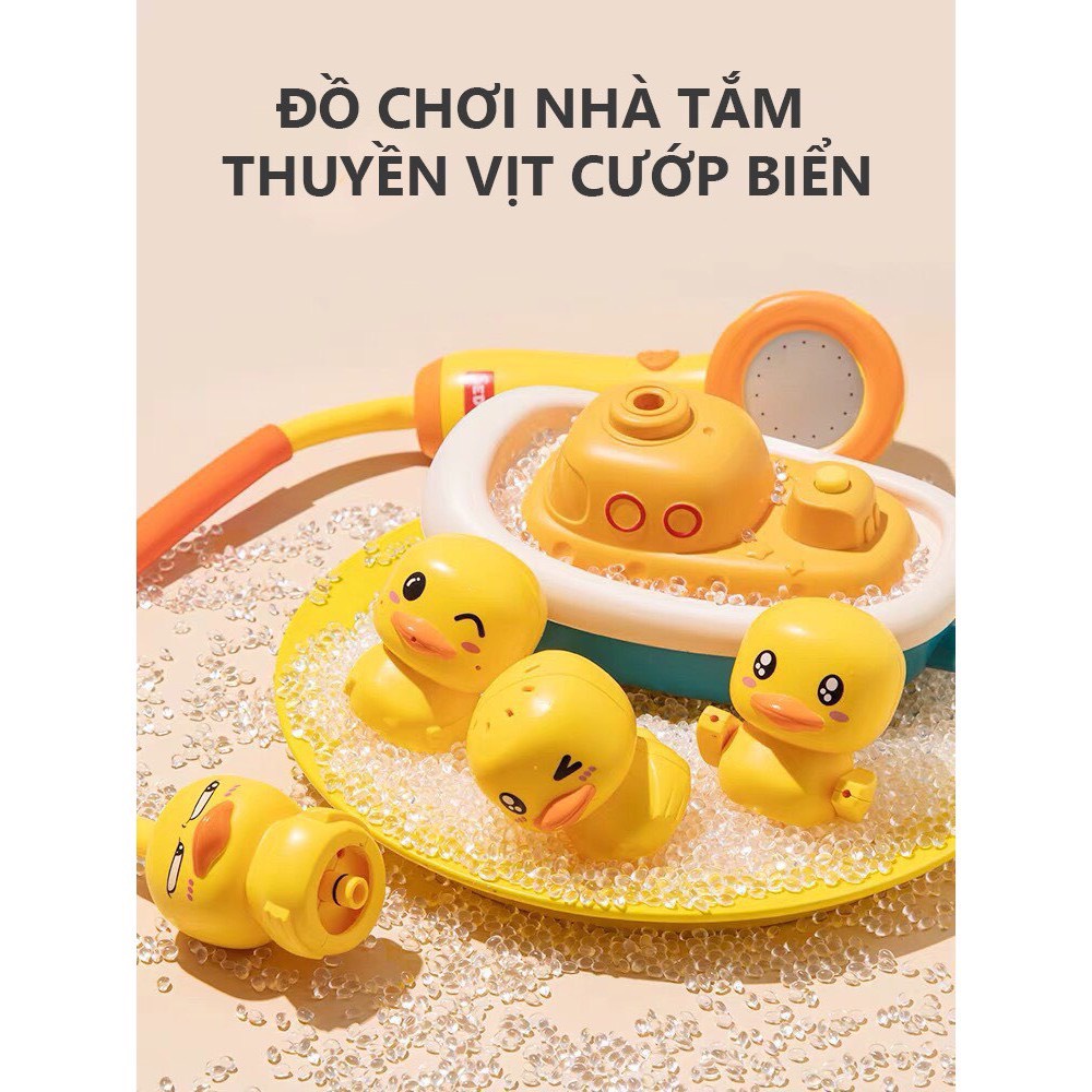 Đồ chơi nhà tắm trẻ em vịt cướp biển phun nước đa năng có vòi hoa sen cầm tay kèm nhiều chế độ dễ thương cho bé