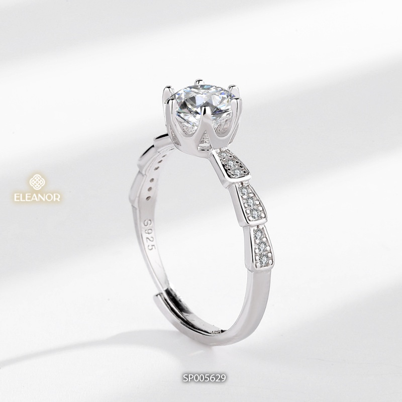 Nhẫn nữ bạc 925 Eleanor Accessories thiết kế nụ đá phong cách sang trọng phụ kiện trang sức 5629