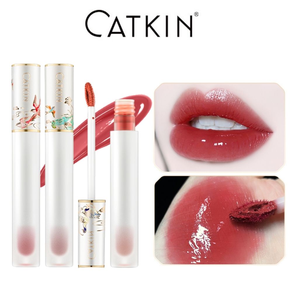 Son bóng tint lì CATKIN dạng lỏng màu sắc tươi sáng dưỡng ẩm lâu trôi nội địa Trung 1.8g