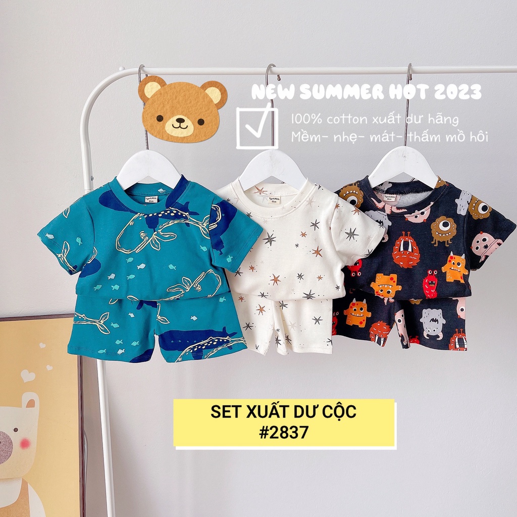 SET 3 quần áo trẻ em , đồ bộ bé trai 1-5 tuổi 8-18kg , chất liệu cotton bozip , co giãn , thấm mồ hôi
