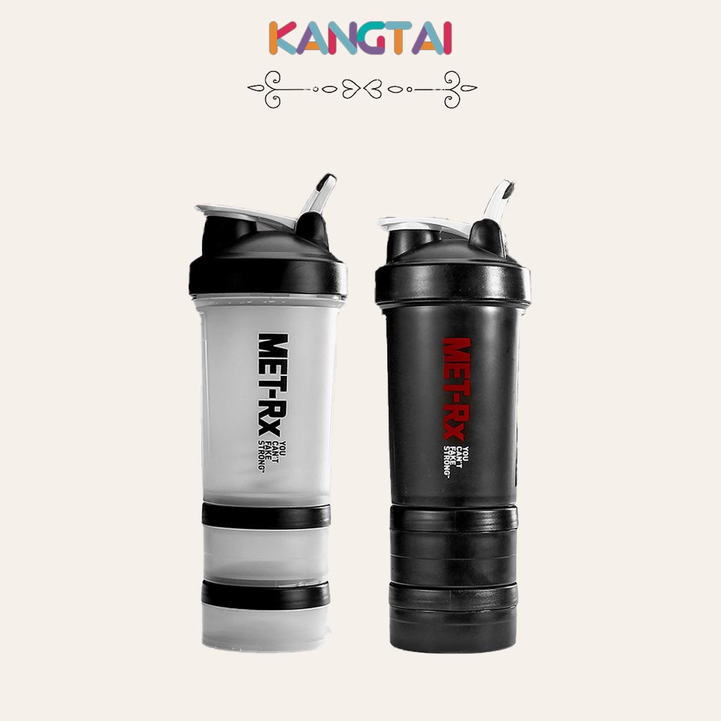 Bình nước xịn bình lắc, shaker thể thao, tập gym 450ml có quả lắc lò xo có hộp chia ngăn đựng whey