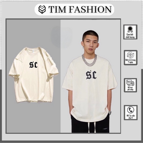 Áo Phông Nam Nữ Basic TIM FASHION - Áo Thun Trơn Unisex 100% Cotton Tay Lỡ, Form Rộng