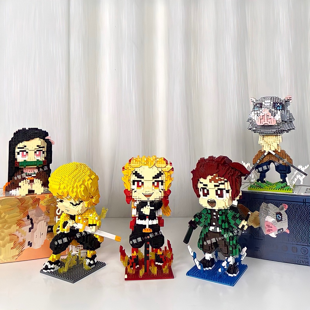 Mô Hình Lắp Ráp Iego Anime Thanh Gươm Diệt Quỷ Nhân Vật Hoạt Hình Demon Slayer Tanjiro, Nezuko, Gyzu, Inosuke, Zenisu