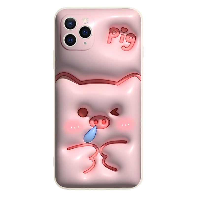 Ốp Điện Thoại Dẻo Chống Sốc Heo hồng xinh xắn Cho iPhone 13 12 11 Pro Max SE X Xr Xs Max 8 7 6 6s Plus e5091