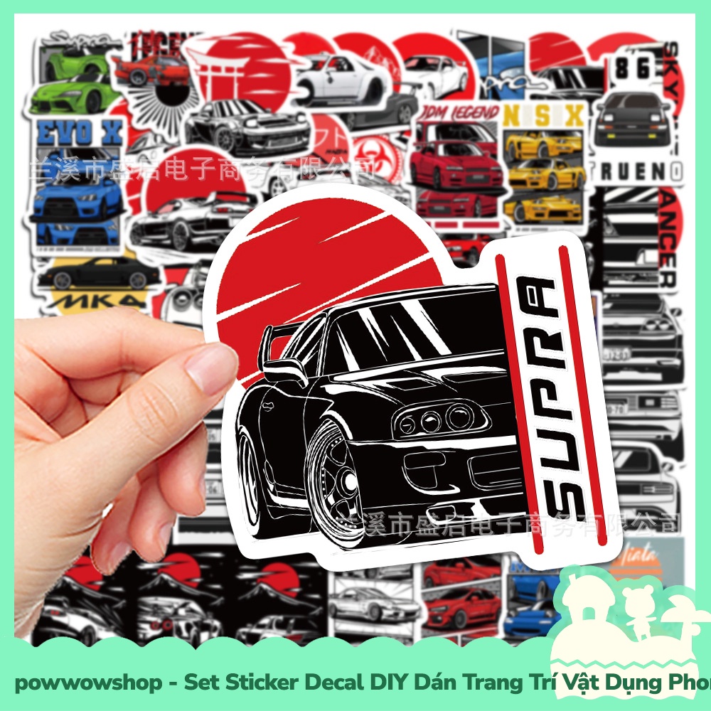 [Sẵn VN - Hỏa Tốc] Set Bộ 50 Miếng Sticker DIY Chống Thấm Nước Dán Trang Trí Vật Dụng Phong Cách Car Xe Hơi