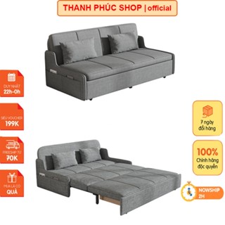 Ghế Sopha thông minh kèm giường, Giường Sofa đa năng tay thấp hiện đại, Giường Sofa khung thép chịu lực nhập khẩu.