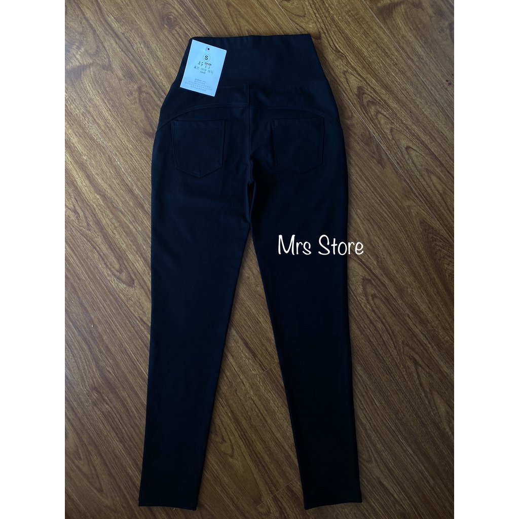 Quần legging vải Umi Hàn 4 túi dày dặn siêu nâng mông tôn dáng