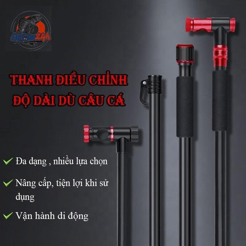 Phụ Kiện Ô Câu Cá , Thanh Hợp Kim Điều Chỉnh Độ Dài, Đầu Nối Xoay 360°, Túi Đựng Ô Tiện Lợi