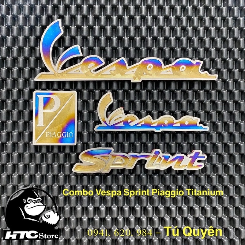Logo Vespa - Piaggio Titan cao cấp tại HTG dùng thay thế cho tem zin nhằm tăng thẩm mĩ và độ bền cao hơn tem zin.
