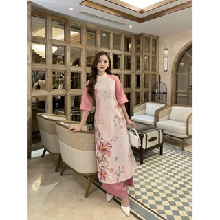 Áo dài cách tân vải gấm cao cấp