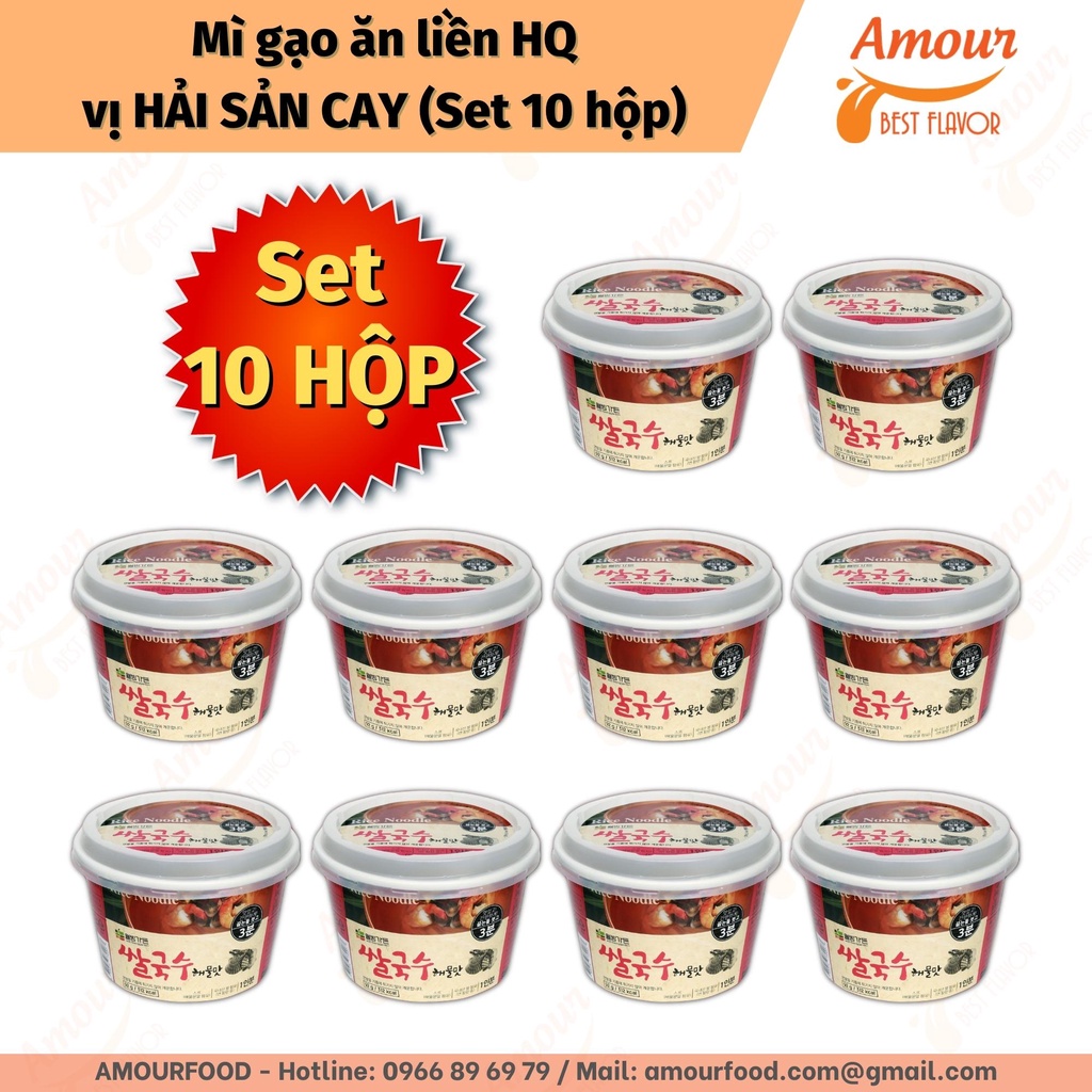 SET 10 HỘP Mì gạo ăn liền vị Hải Sản Cay Well-Being ngon miệng dinh dưỡng và tiện lợi