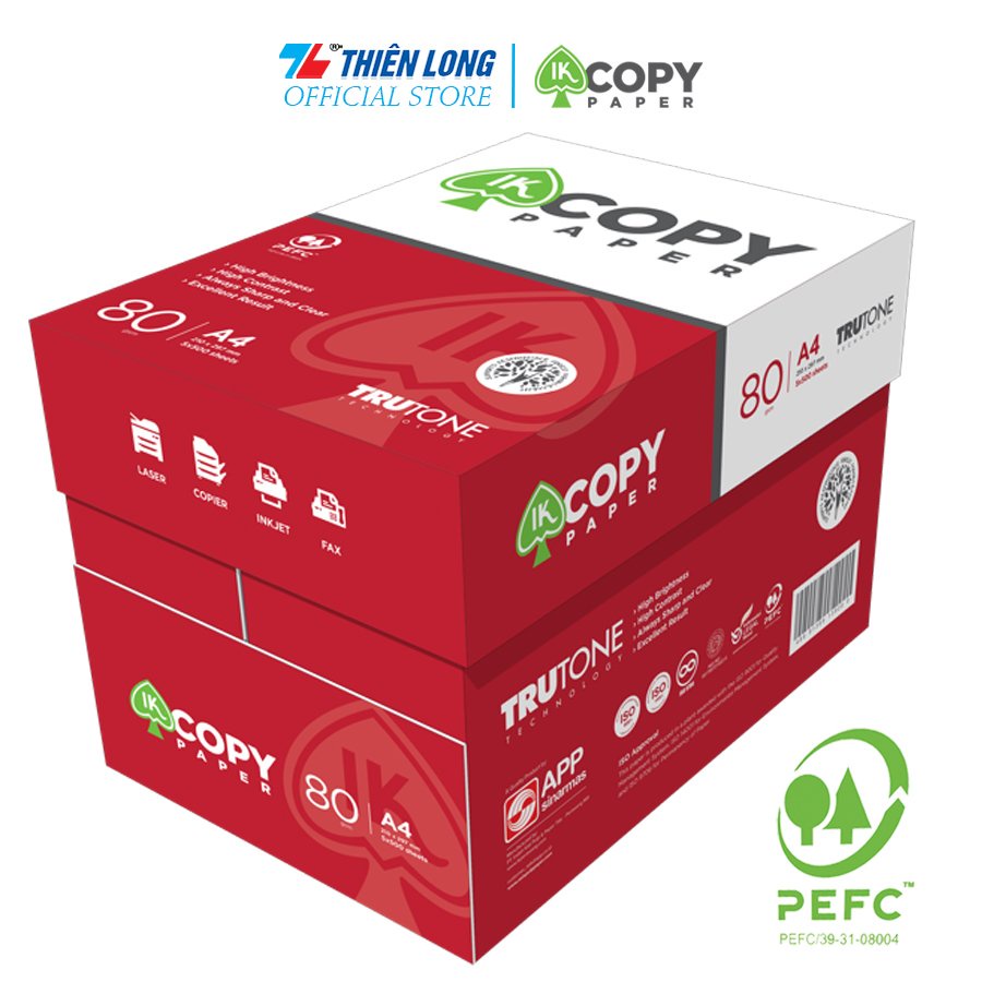 Combo 5 Ream giấy A4 80 gsm IK Copy  - Hàng nhập khẩu Indonesia