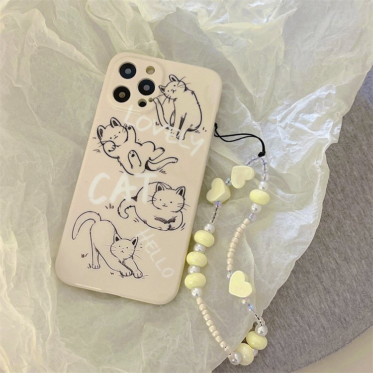 ỐP IPHONE FULL VIỀN IN HÌNH KITTY KEM KÈM DÂY