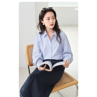 C416 áo sơ mi sọc xuất dư của eifini