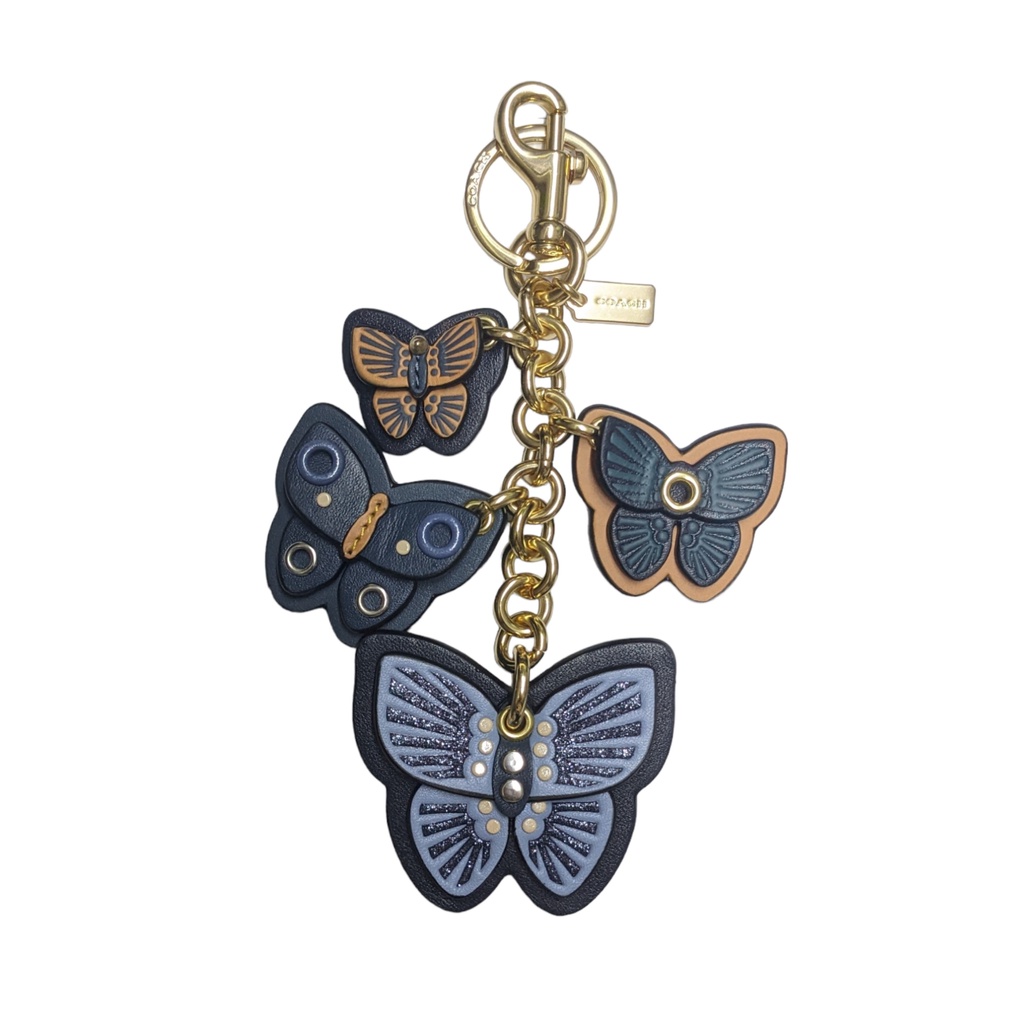 Coach Charm Butterfly Cluster Mix Bag Keychain Gold C8224