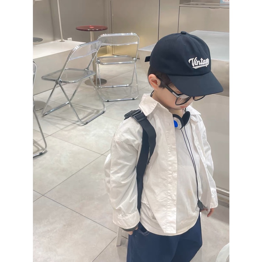 Mũ Vải Canvas Thêu Chữ Thời Trang Bốn Mùa Xinh Xắn Dành Cho Bé