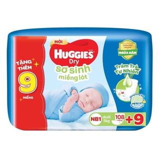 Miếng lót sơ sinh huggies nb1 108 miếng dưới 5 kí