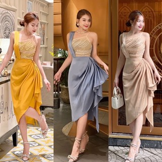 Đầm body kết kim sa xuyên thấu. Hàng TK