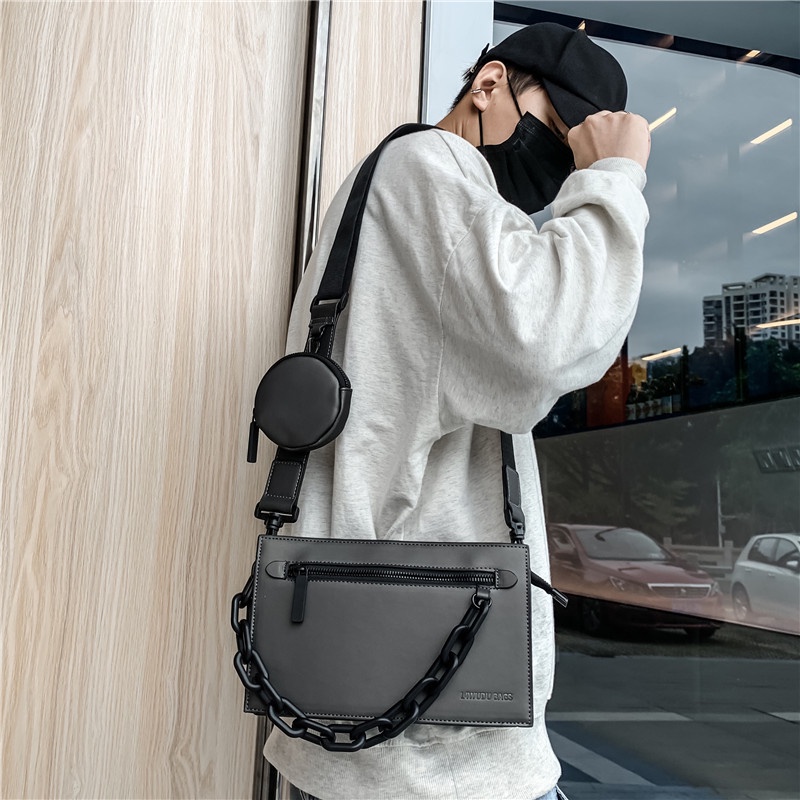 Túi Đeo Chéo Dáng Vuông Nhỏ Pun Shoulder Túi Đeo Vai Unisex Da Pu Kèm Ví Tròn Mini Thời Trang Hàn Quốc Tavi Studio