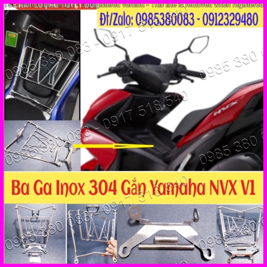 Baga NVX V1 Lượn Giữa INOX Cao Cấp Dày 10 Ly Cho Yamaha NVX 2014 - 2020  Hàng Cao Cấp