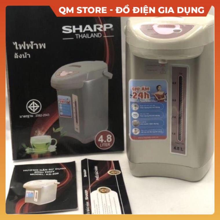 Bình thuỷ điện Sharp Thái Lan KS-239, Phích điện tự động đun và giữ nhiệt nhanh chóng tiện lợi đảm bảo an toàn QM Store