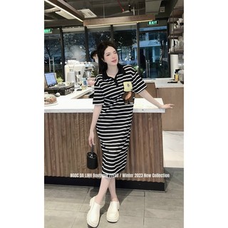 ĐẦM THUN SỌC CỔ BẺ